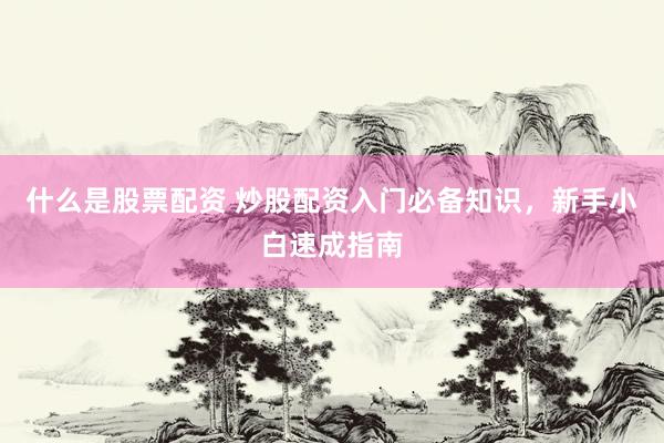 什么是股票配资 炒股配资入门必备知识，新手小白速成指南