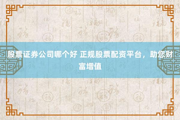 股票证券公司哪个好 正规股票配资平台，助您财富增值